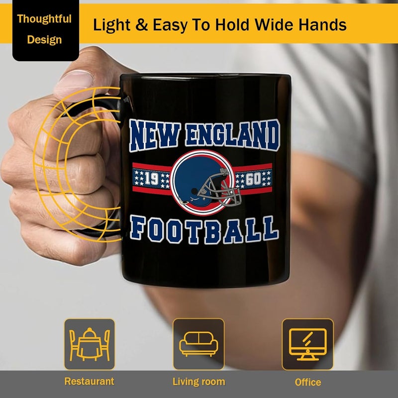 Kiraddle 2 in 1 Football Fan Ceramic Coffee Mug Cup Patriot Themed Merch Shop Men Women Sport Stuff Gear Apparel Team Desk Decor Accessories Merchandise Dad Boyfriend Bf Birthday Christmas Funny Cool Xmas Gift - Image 5